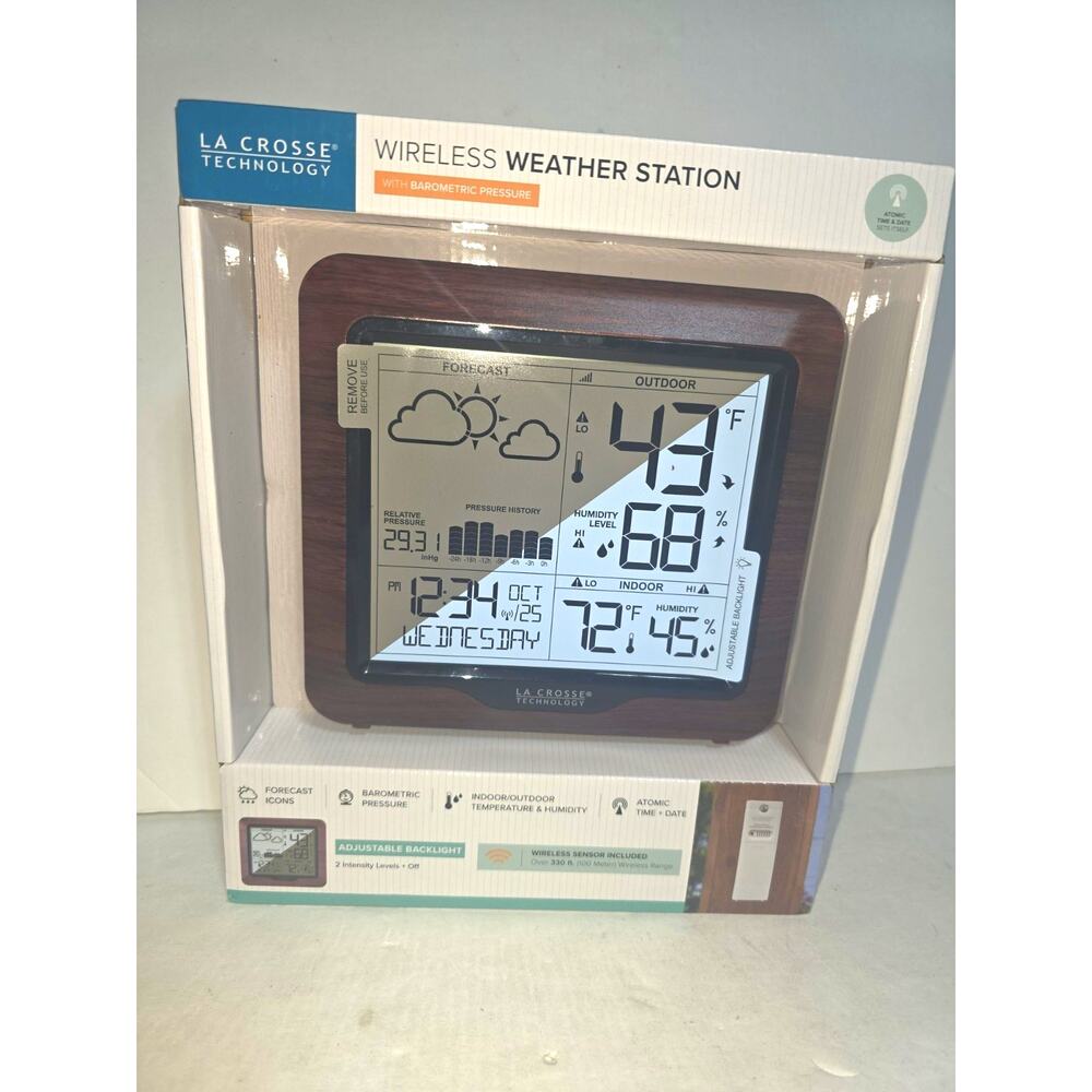 308-1417BL La Crosse Technology Weather Station with Backlight & TX141TH-BV2